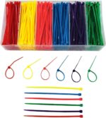 ELECALL 480pcs 4 Inch Small Nylon Colored Zip Ties - 250 Lbs Tensile Strength, Multicolor (6 Colors-Yellow, Blue, Red, Green, Pink, Purple) for Chicken Leg ID & Wreath Crafting​ & Deco Mesh - Image 2