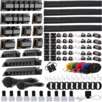 ELII 327 PCS Cable Management Kit 4 Cable Cable Sleeves,65 Cable Clips with 13Cord Holders,25 Roll Cable Organizer Straps,200 Fastening Cable Ties,20 Cable Zip Tie Mounts for Computer (Black) - Image 2