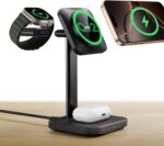 ESR Qi2 3 in 1 Wireless Charging Station, [Certified] Apple Watch Charger & 15W Qi2 MagSafe Charger Stand for iPhone, Wireless Charger for Multiple Devices iPhone 16/15/14/13&Watch&AirPods,Black - Image 2