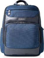 EVERKI Onyx Premium Business Executive Laptop Backpack – Ballistic Nylon & Leather Office Laptop Bagpack, Office Backpack, Business Computer Bag, Dedicated Compartment up to 17.3" (EKP132S17N), Navy - Image 2