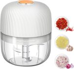 Electric Garlic Chopper, Mini Portable Veggie Chopper, 250ML Garlic Grinder Masher Onion Chopper, Blender to Vegetable, Wireless Food Processor for Ginger, Chili, Fruit, Meat, etc - Image 2