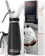 EurKitchen Professional Aluminum Whipped Cream Dispenser - Leak-Free Whip Cream Maker Canister with 3 Decorating Nozzles & Cleaning Brush - 1-Pint / 500 mL Cream Whipper - N2O Chargers (Not Included) - Image 2