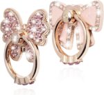 Finger Ring Stand Popsocket,2 Pack Luxury Glitter Diamond Universal Metal Pop Socket for iPhone 15/14/13/12/11 Pro Max, Galaxy S24/S23/S22 Ultra, Finger Ring Grip Holder for All Smartphone, Pink/Bow - Image 2