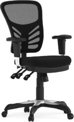 Flash Furniture Nicholas Mid-Back Swivel Office and Gaming Chair, Ergonomic Mesh Office Chair with Adjustable Lumbar Support and Height, Black - Image 2