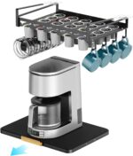 GSlife Appliance Slider and K Pod Storage Basket - 2 in Set of Sliding Tray for Coffee Maker and Under Shelf Storage for K Pod Coffee, Appliance Rolling Tray with Mat for Countertop, Bunlde - Image 2