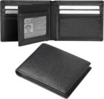 Genuine Leather Mens Wallet, RFID Blocking Bifold Wallet for Men with ID Window, 11 Credit Card Slots (Black) - Image 2