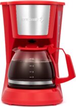 Holstein Housewares - 5 Cup Drip Coffee Maker - Convenient and User Friendly with Permanent Filter, Borosilicate Glass Carafe, Water Level Indicator, Auto Pause/Serve and Keep Warm Functions, Red - Image 2