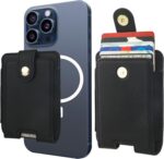 KIHUWEY for MagSafe Wallet Card Holder with Magnetic, Mag Safe Leather RFID Wallet for Series of iPhone 16 15 14 13 12 Pro Max Plus, Fit 6 Cards, Slim, Black - Image 2