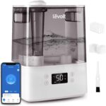 LEVOIT Smart Humidifiers for Bedroom Large Room Home,(6L) Cool Mist Top Fill Essential Oil Diffuser for Baby & Plants,Smart App & Voice Control, Rapid Humidification & Auto Mode-Quiet Sleep Mode, Gray - Image 2