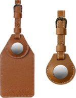 MORIK Secret AirTag Leather Luggage Tag Tracking | TSA Approved | 3-in-1 AirTag Holder & Luggage Tag | Secret Design | Premium Vegan Leather | Apple AirTags Compatible (Brown) - Image 2