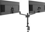 MSI PRO MT81D - Premium Aluminum Dual Monitor Stand Arms, Supports 17-32" & 17.6 lbs per Screen, VESA Compatible, Adjustable Desk Mount, Clamp & Grommet Base, Quick Release Plate - Black - Image 2