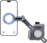 MagSafe Phone Mount for Model 3/Y/S/X/Cybertruck - Magnetic Car Phone Holder with N52 Magnet 360° Rotatable Alloy Stand Silicone Pad Screen Safe & Universal Fit (Sky Grey - Image 2