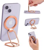 Magnetic Phone Ring Holder Stand for MagSafe Adjustable Phone Finger Grip Removable Ring Kickstand MagSafe Accessories for iPhone16/15/14/13/12 Rose Gold - Image 2