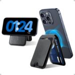 Magnetic Wallet, Compatible with MagSafe Wallet for iPhones, Mag-Safe Wallets with Adjustable Stand for iPhone 16/15/14/13/12 Series, Not for iPhone Mini, Magnetic 3 Card Holder, Vegan Leather, Black - Image 2