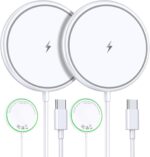 Magnetic Wireless Charger 15W Mag Safe Charger for Phone 16 Pro Max/16 Pro/16 Plus/16/15/14/13/12 Series 2 Pack Magnet Wireless Charging Station/Pad with Sleep-Friendly Light for AirPods 3/2/Pro - Image 2