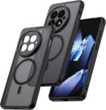 Magnetic for OnePlus 13 Case [Compatible with MagSafe] Translucent Matte Shockproof Phone Case with Camera Cover, One Plus 13 Slim Thin Yet Military Grade Drop Proof Silicone Bumper Case, Black - Image 2