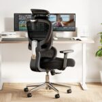 Marsail Ergonomic Office Chair Desk Chair High Back Mesh Office Chair with Adjustable Lumbar Support and Adjustable 2D Headrest, Ergonomic Gaming Chair for Home Office, Bright Black - Image 2