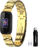 Metal Watchband Compatible with Fitbit inspire 3 Stainless Steel Wrist Strap Bracelet Replacement for inspire3 Smartwatch Accessory for Women Men - Image 2