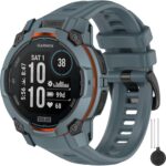 Miimall Silicone Band for Garmin Instinct 3/E 45mm Sport Strap, 22mm/26mm Waterproof Adjustable Watch Bracelet Replacement Wristband for Garmin Instinct 3 SOLAR/AMOLED for Men and Women - Image 2
