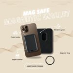 Mizi [2025 Upgraded Mag Safe Magnetic Wallet, 7-Card Holder, 23 Magnets N52, 4200g Magnetic Strength, Vegan Leather, for iPhone 16/15/14/13/12 (Not for 13/12 Mini) - Black - Image 2
