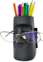 Multifunctional Handmade Eyeglass Holder and Pen Holder Desk Organizer for Office, Home Decor,Creative vase, Makeup Brush Storage (Black) - Image 2