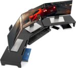 Nnewvante Monitor Stand Riser, 60 inch Large Bamboo Dual Monitor Stand for Desk, 3 Shelves Desktop Screen Riser with Adjustable Length Angle for Computer Laptop PC,Black - Image 2