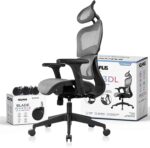 Nouhaus Ergo3dL Home Office Desk Computer Chairs Ergonomic Office Chair High-Back Mesh Rolling Work Chairs with Wheels and Adjustable Headrests Comfortable Lumbar Support Adjustable Armrests,Gray - Image 2