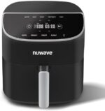 Nuwave 8QT Brio Air Fryer Plus Black, Digital LED Touch Screen with Cool White Display, 50°F~400°F in Precise 5°, 3 Wattage Alternatives, 5 Cook Functions, 50 Memory, PFAS Free, New & Improved - Image 2