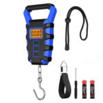 ORIA Digital Fishing Scale with Gripper, Portable Hanging Hook Fish Meat Scale, 110lb/50kg Weight Max Waterproof Luggage Scale with Luggage Hook, Backlit LCD Display, Lb/Oz/Kg Mode, Blue - Image 2