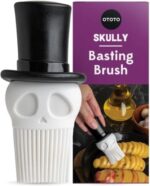 OTOTO Skully Basting Brush - Food Basting Brush for Cooking, Halloween Gifts, Gothic Kitchen Brush, Spooky Gifts, Skull Kitchen Accessories - Image 2