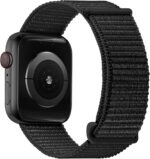 OXWALLEN Sport Loop Nylon Band Compatible with Apple Watch Series 10/9/8/7/6/5/4 SE Ultra 2/1 49mm 46mm 45mm 44mm, Adjustable Comfortable Braided Rugged Strap for iWatch Women Men, Black - Image 2