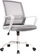 Office Chair, Ergonomic Desk Chair Mesh Task Chair Mid Back Swivel Computer Chair Height Adjustable Thick Cushion Seat with Armrests and Lumbar Support, Gray - Image 2