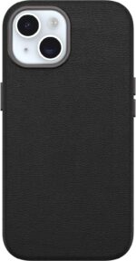 OtterBox iPhone 15 Symmetry Series Cactus Leather for MagSafe - Snaps to MagSafe - Non-Retail Packaging (Black) - Image 2