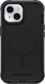 Otterbox Defender MagSafe Case for iPhone 16e, iPhone 15, iPhone 14, iPhone 13 – 7X Military-Grade Drop Protection, Rugged Grip Texture, Strap Anchors, Port Covers – Non-Retail Packaging – Black - Image 2