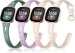 Ouwgagr Slim Band for Women - Compatible with Fitbit Versa 3/4 & Sense Smartwatch, Soft Silicone Sport Strap, 4 Pack Small - Image 2