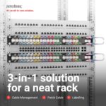 PATCHBOX® Plus+ Cat.6a - Patch Panel 24 Port Cable Management Kit for Network and Server Racks with Retractable Cable System for 19” Rails - Includes Flat 10GB Cables and Cassettes (UTP, Orange) - Image 2