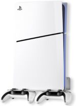 PS5 Wall Mount Aluminum Alloy Compatible with All PS5 Generations Holds Two Controllers Unimpeded Heat Dissipation Ps5 Accessories Universal for Living Room and Bedroom (Silver) - Image 2