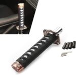 Pack-1 Car Gear Shift Knob, 6.14" Shift Knob Protective Cover with 4 Adapter, Car Samurai Gear Shift Head, Personality Gear Shift Knob, Suitable for Most Models (Black & White) - Image 2