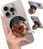 Phone Grip Compatible with Magsafe - Magnetic Phone Grip Stand Cute Floral Finger Grip Kickstand Ring Holder Women Girls Compatible with Magsafe Accessories for iPhone 16/15/14/13/12 Series - Image 2