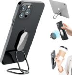 Phone Ring Holder Finger Kickstand, 360° Rotation Cell Phone Ring Holder Stand Metal Phone Back Grip for Magnetic Car Mount Foldable Cell Phone Stand Compatible with Most Smartphones - Image 2
