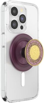 PopSockets Round Phone Grip Compatible with MagSafe, Adapter Ring Included, Phone Holder, Wireless Charging Compatible - Enamel Sun Fire - Image 2