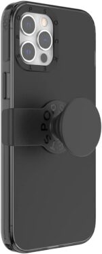 PopSockets iPhone 12 Pro Max Case with Repositionable Slide Grip and Compatible with MagSafe - Black - Image 2