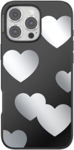 PopSockets iPhone 16 Pro Max Case Compatible with MagSafe, Phone Case for iPhone 16 Pro Max, Wireless Charging Compatible, Case Only, Cute Hearts Reflection - Image 2