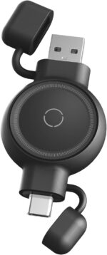 Portable Charger for Samsung Watch, USB A & USB C Travel Charger, Fast Charging for Samsung Galaxy Watch 7/Ultra/6/6 Classic/5/5 Pro/4/3 (Black) - Image 2