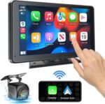 Portable Wireless with Apple CarPlay and Android Auto Screen for Car, 7" HD Touch Screen Car Stereo with Mirror Link, Bluetooth 5.2, Backup Camera, AUX,FM Transmitter for All Vehicle - Image 2