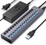 Powered USB 3.1 Hub, ACASIS 16 Ports USB 3.1 Hub with 10Gbps Data Speed，Aluminum Housing, USB Hub Powered with 96W Power Adapter, USB Hub for PC/Laptop, Computer, Flash Drive, Printer, Camera - Image 2