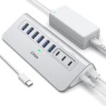 Powered USB Hub 10Gbps, intpw 9-Port USB 3.2 Hub, USB C Hub with USB A/USB C 3.2, 4 USB 3.0, 2 PD 45W Charging Ports, 65W Power Adapter and 3.3FT Cable, Aluminum USB Hub for Laptop, iPhone 16/15, PC - Image 2