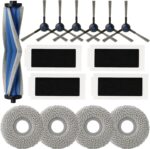Replacement Parts Accessories Kit Compatible with ECOVACS DEEBOT T30S/ T30S Combo/Yeedi M12 PRO+ Robot Vacuum Cleaner 1 Roller Brush,6 Side Brushes,4 Hepa Filters,4 Mop Pad - Image 2