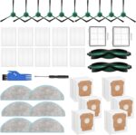 Replacement Parts Compatible with iRobot Roomba Vacuum Essential Vac Q0520, Q011, Q0120 Essential Combo Y0140, Essential Combo Y0110, 10 x Filters, 10 x Brushes, 6 x Dust Bags & 6 x Mops - Image 2