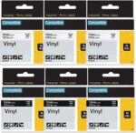 Rhino 4200 5000 5200 Vinyl Label Tape Replacement for Dymo 18444 1805435 Permanent 1/2" Industrial Vinyl Labels Refill Work for DYMO Rhino 6000 3000 Label Maker, 1/2" X18',Black on White, 6 Cartridge - Image 2